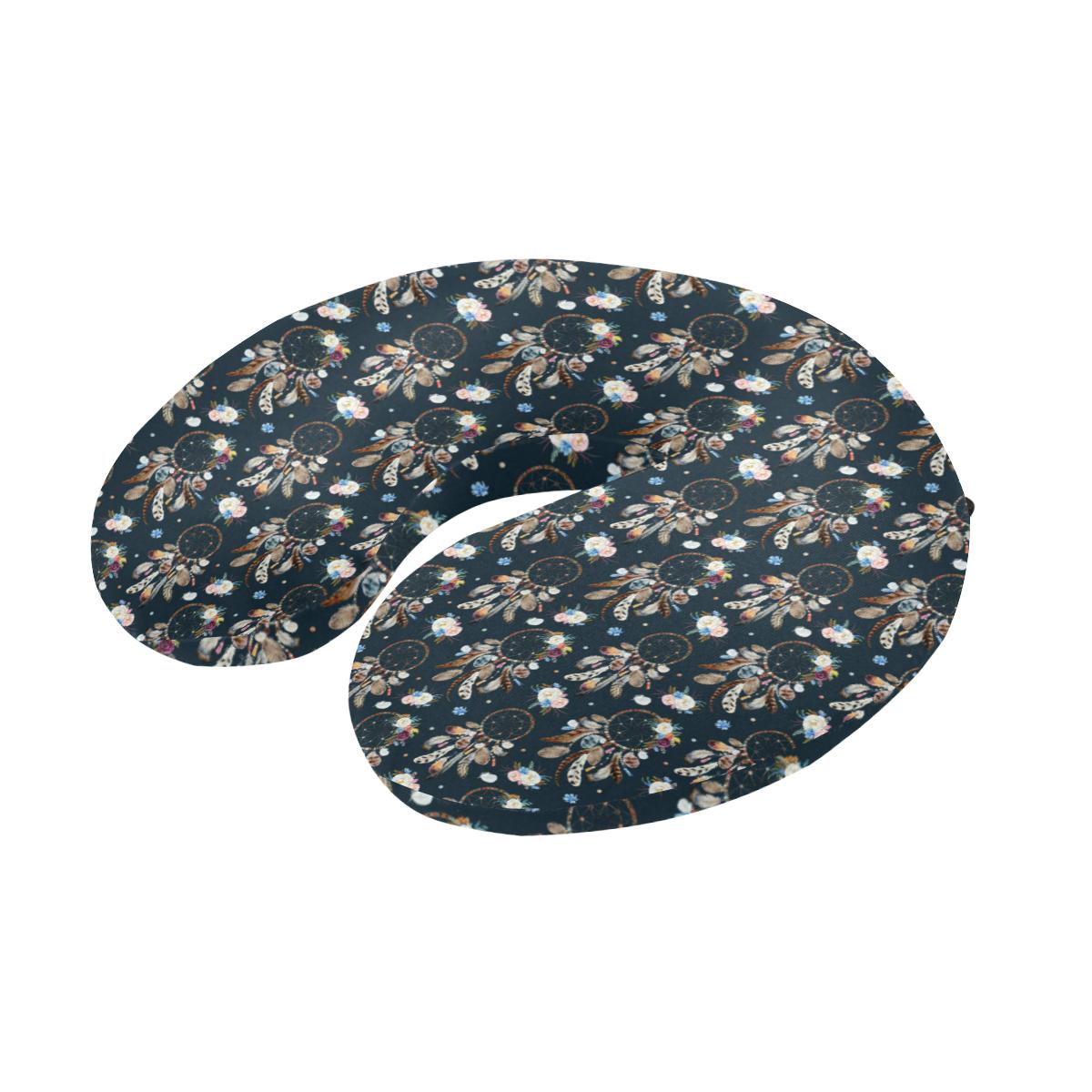 Dream Catcher Boho Floral Style U-Shaped Travel Neck Pillow-JTAMIGO.COM