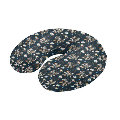 Dream Catcher Boho Floral Style U-Shaped Travel Neck Pillow-JTAMIGO.COM
