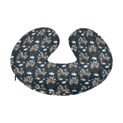Dream Catcher Boho Floral Style U-Shaped Travel Neck Pillow-JTAMIGO.COM