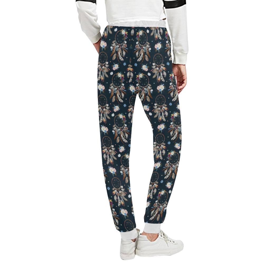 Dream Catcher Boho Floral Style Unisex Casual Sweatpants (Model L11)-JTAMIGO.COM
