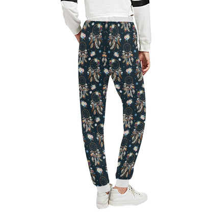 Dream Catcher Boho Floral Style Unisex Casual Sweatpants (Model L11)-JTAMIGO.COM