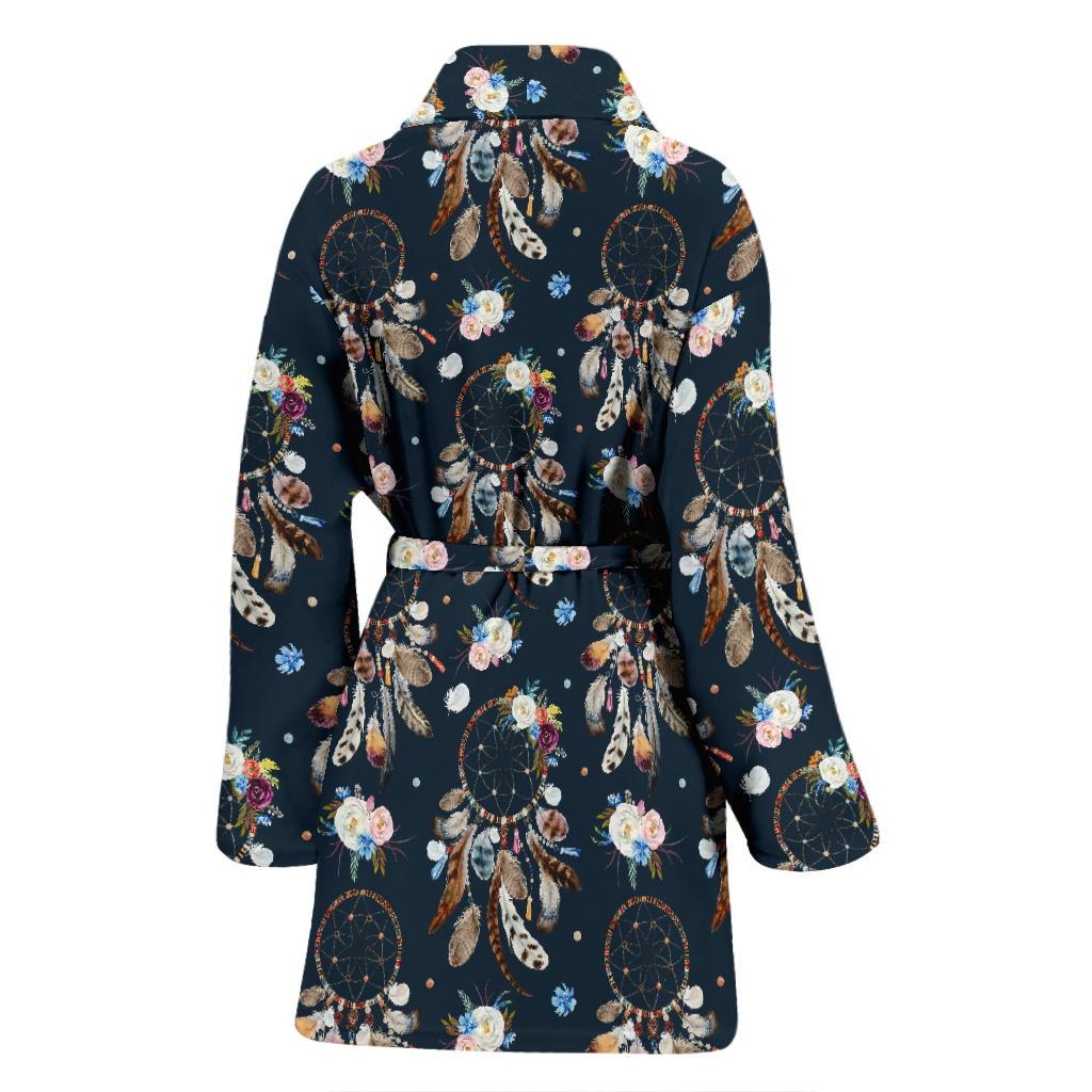 Dream Catcher Boho Floral Style Women Bath Robe-JTAMIGO.COM