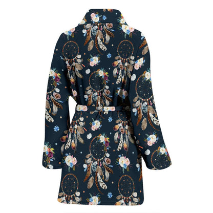 Dream Catcher Boho Floral Style Women Bath Robe-JTAMIGO.COM