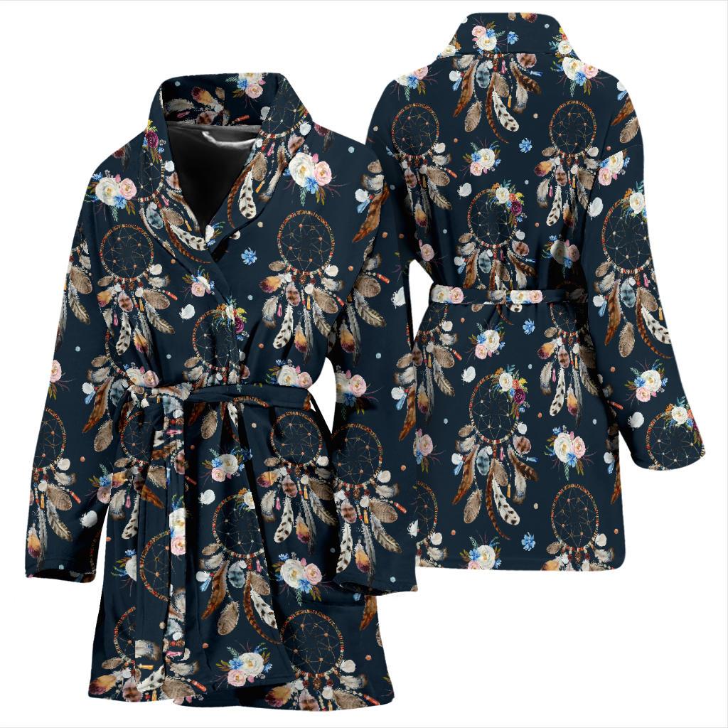 Dream Catcher Boho Floral Style Women Bath Robe-JTAMIGO.COM