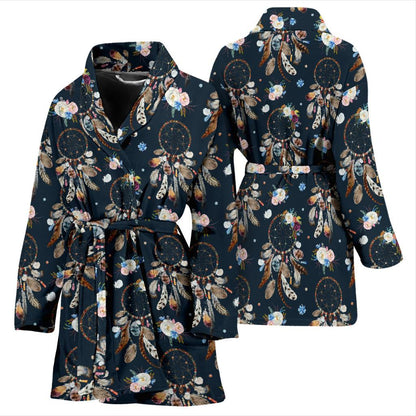 Dream Catcher Boho Floral Style Women Bath Robe-JTAMIGO.COM