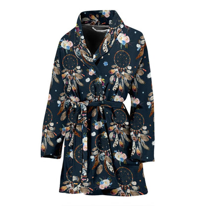 Dream Catcher Boho Floral Style Women Bath Robe-JTAMIGO.COM