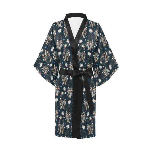 Dream Catcher Boho Floral Style Women Short Kimono Robe