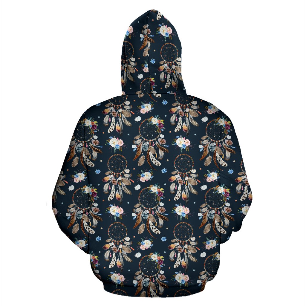 Dream Catcher Boho Floral Style Zip Up Hoodie