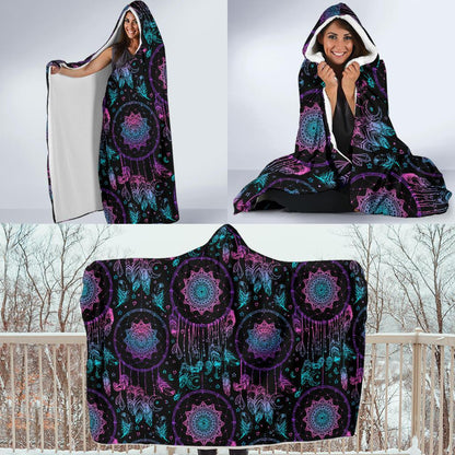 Dream catcher boho mandala Hooded Blanket-JTAMIGO.COM