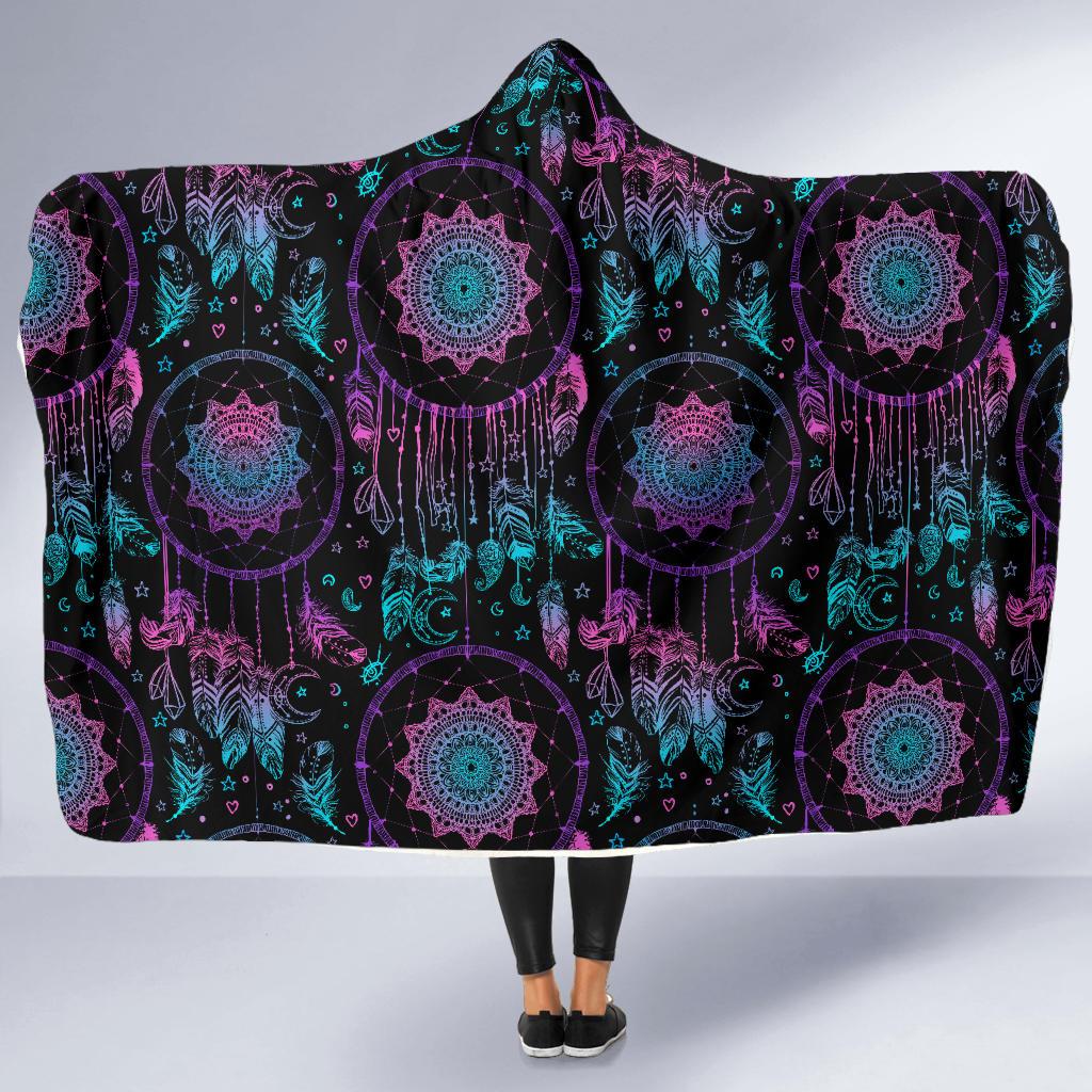 Dream catcher boho mandala Hooded Blanket-JTAMIGO.COM