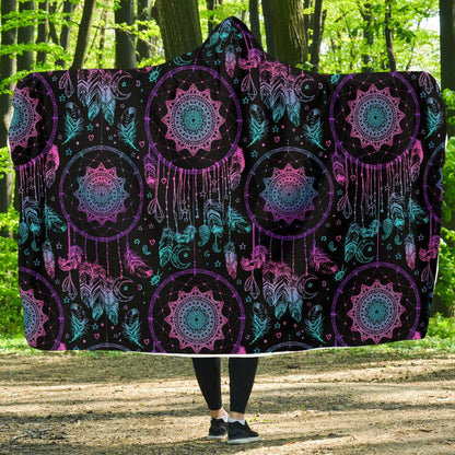 Dream catcher boho mandala Hooded Blanket-JTAMIGO.COM