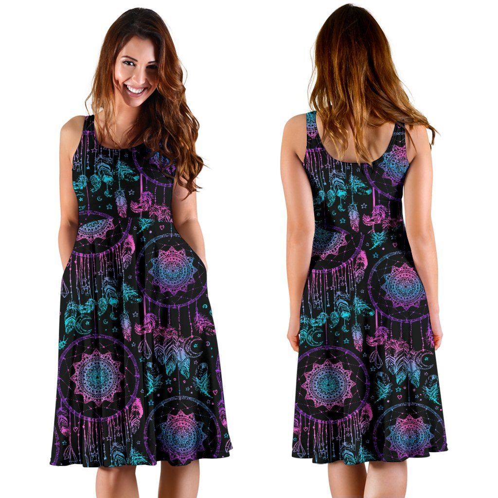 Dream Catcher Boho Mandala Sleeveless Dress