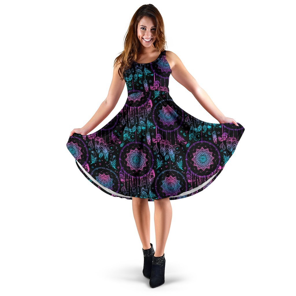 Dream Catcher Boho Mandala Sleeveless Dress