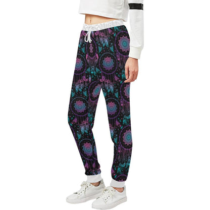 Dream catcher boho mandala Unisex Casual Sweatpants (Model L11)-JTAMIGO.COM