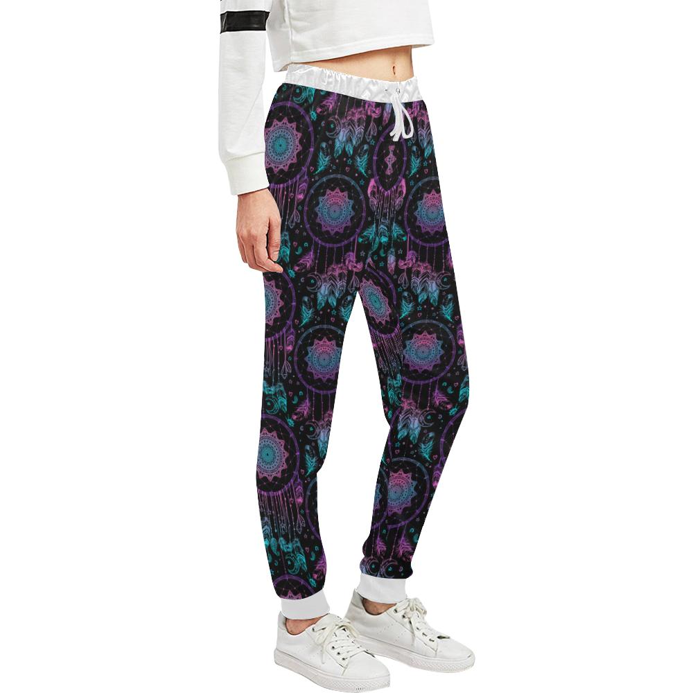 Dream catcher boho mandala Unisex Casual Sweatpants (Model L11)-JTAMIGO.COM