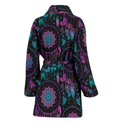 Dream catcher boho mandala Women Bath Robe-JTAMIGO.COM