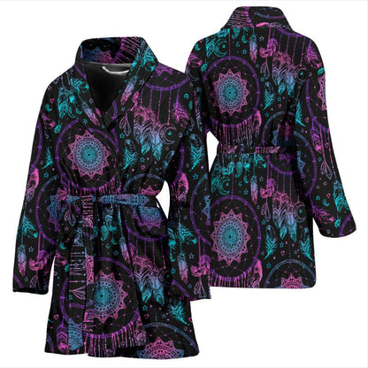 Dream catcher boho mandala Women Bath Robe-JTAMIGO.COM
