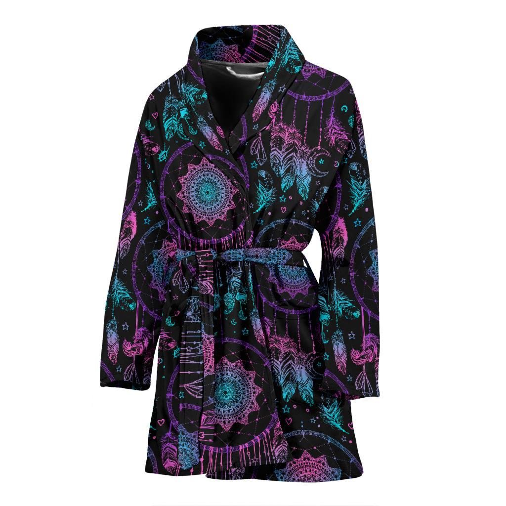 Dream catcher boho mandala Women Bath Robe-JTAMIGO.COM
