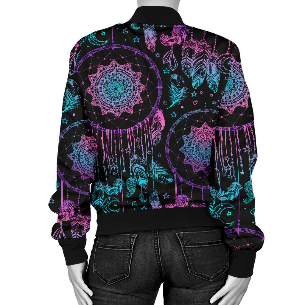Dream Catcher Boho Mandala Women Casual Bomber Jacket