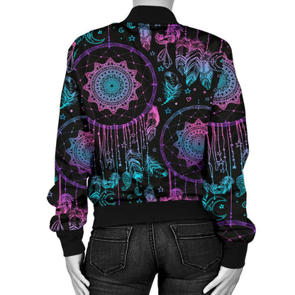 Dream Catcher Boho Mandala Women Casual Bomber Jacket