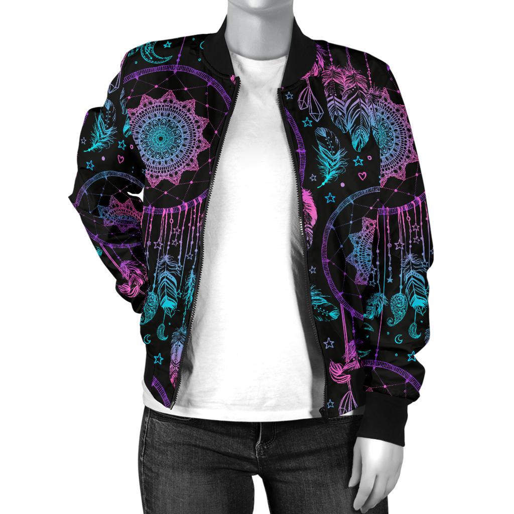 Dream Catcher Boho Mandala Women Casual Bomber Jacket