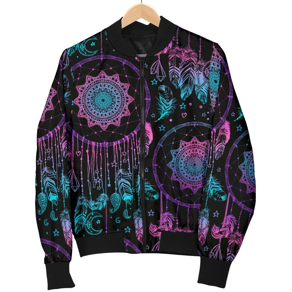Dream Catcher Boho Mandala Women Casual Bomber Jacket