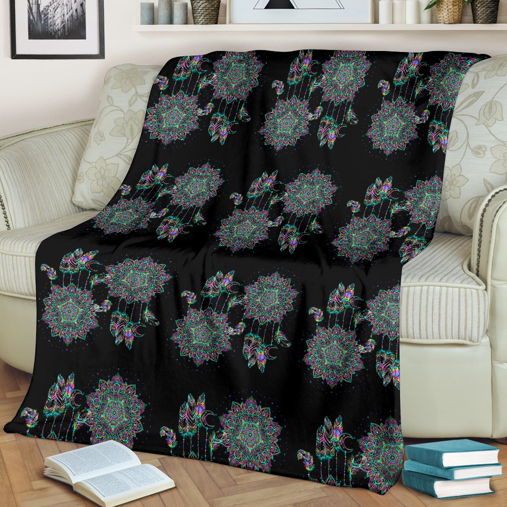 Dream Catcher Colorful Hand Draw Fleece Blanket