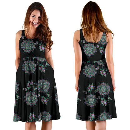 Dream Catcher Colorful Hand Draw Sleeveless Dress
