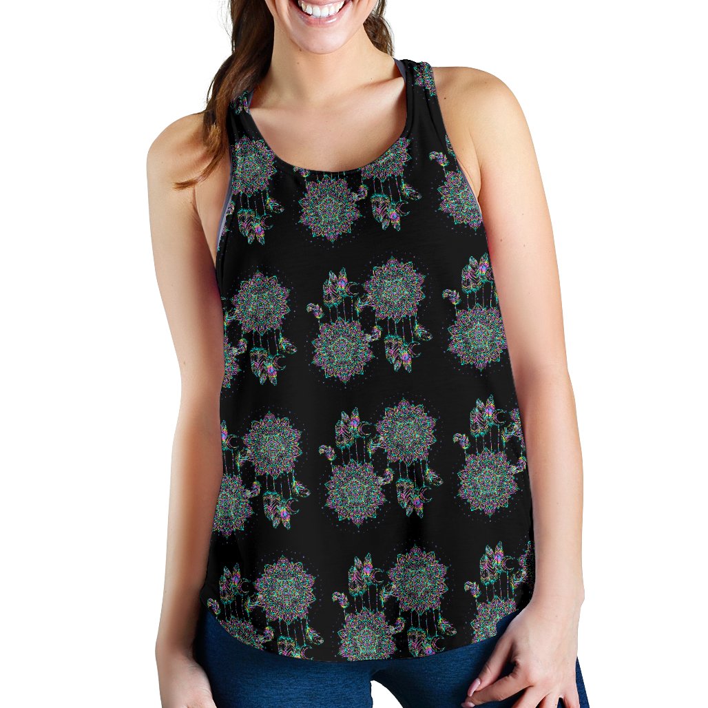 Dream Catcher Colorful Hand Draw Women Racerback Tank Top