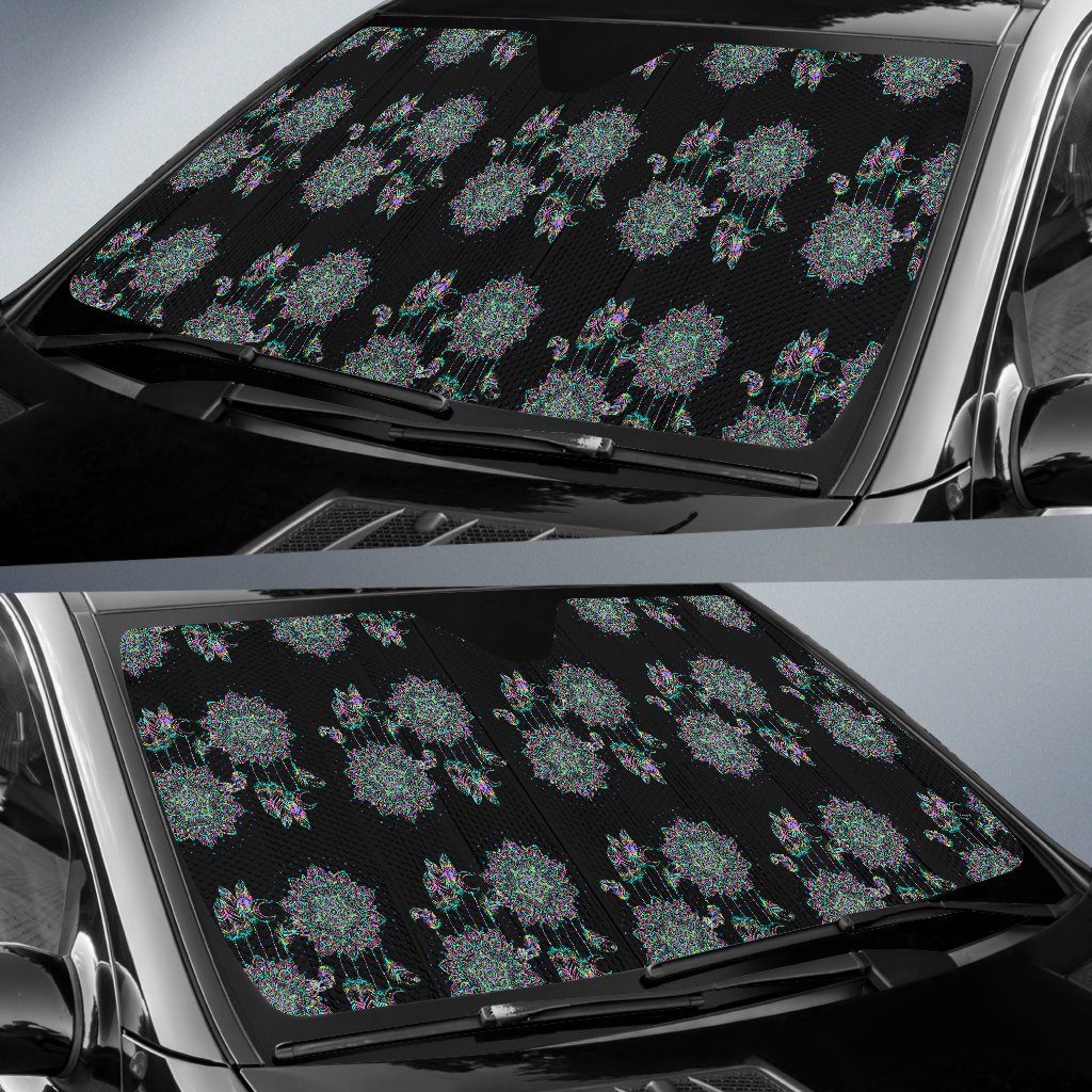 Dream Catcher Colorful Hand Drawn Car Sun Shade For Windshield