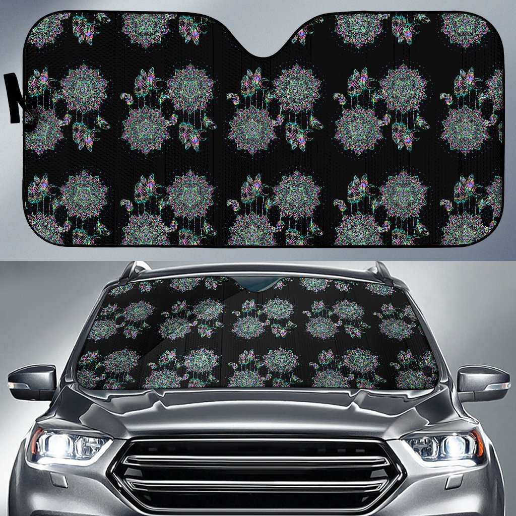 Dream Catcher Colorful Hand Drawn Car Sun Shade For Windshield