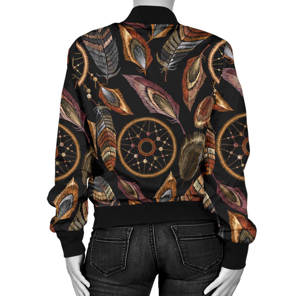 Dream Catcher Embroidered Style Women Casual Bomber Jacket