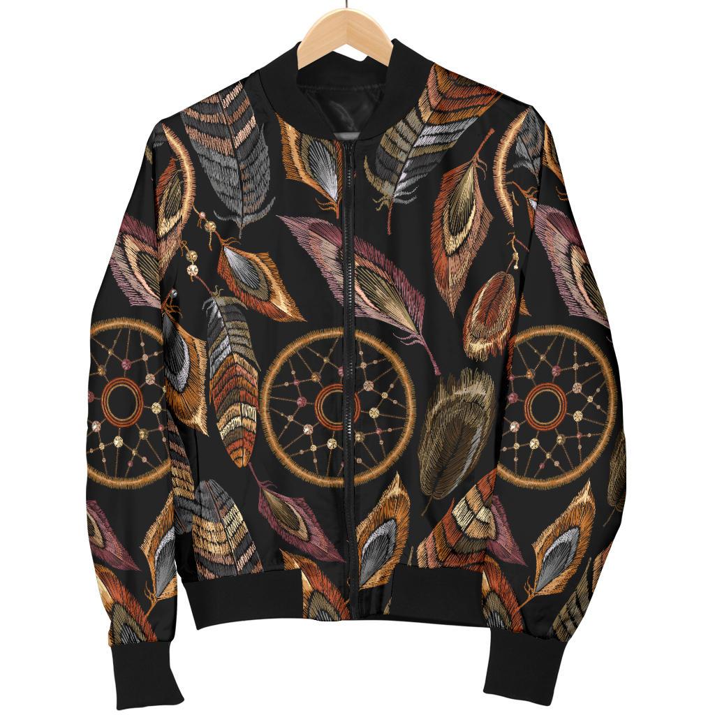 Dream Catcher Embroidered Style Women Casual Bomber Jacket