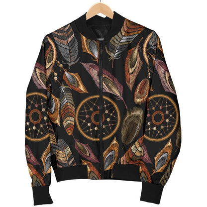 Dream Catcher Embroidered Style Women Casual Bomber Jacket