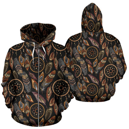 Dream Catcher Embroidered Style Zip Up Hoodie