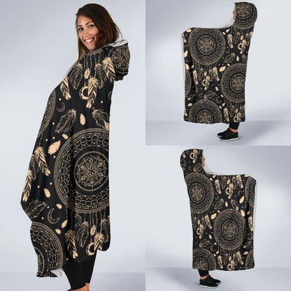 Dream Catcher Mandala Boho Moon Hooded Blanket-JTAMIGO.COM