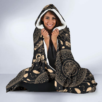 Dream Catcher Mandala Boho Moon Hooded Blanket-JTAMIGO.COM