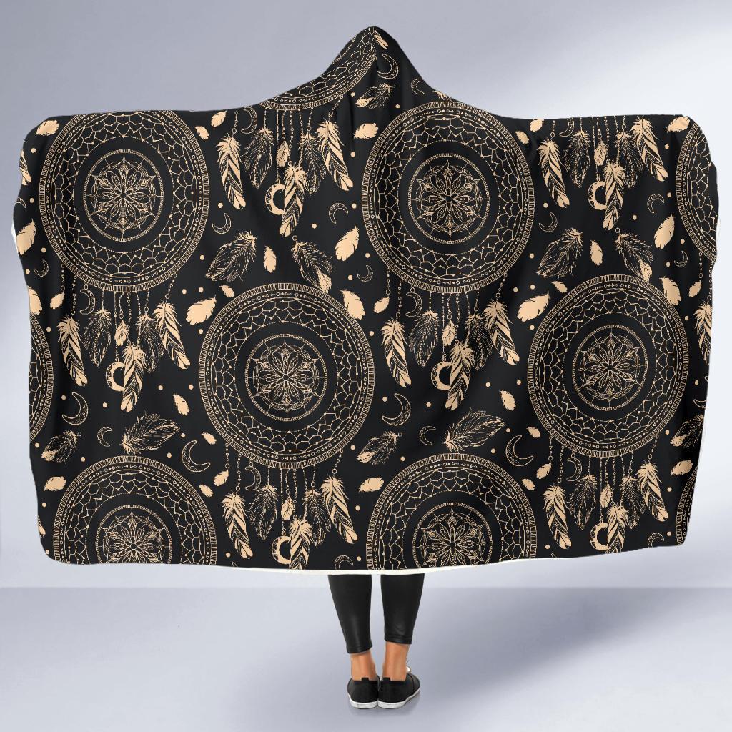 Dream Catcher Mandala Boho Moon Hooded Blanket-JTAMIGO.COM