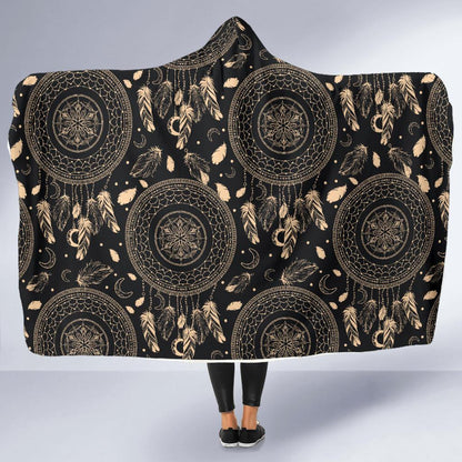 Dream Catcher Mandala Boho Moon Hooded Blanket-JTAMIGO.COM