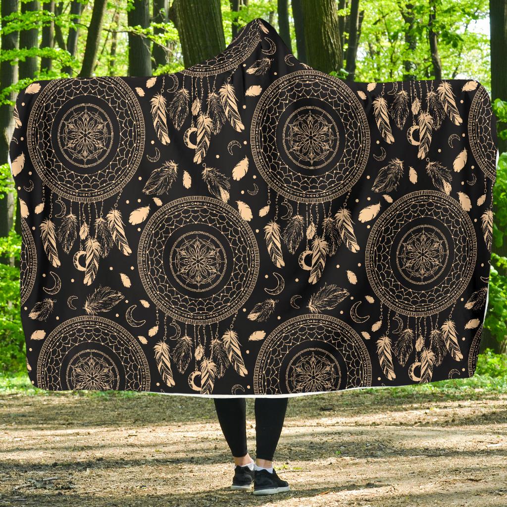 Dream Catcher Mandala Boho Moon Hooded Blanket-JTAMIGO.COM