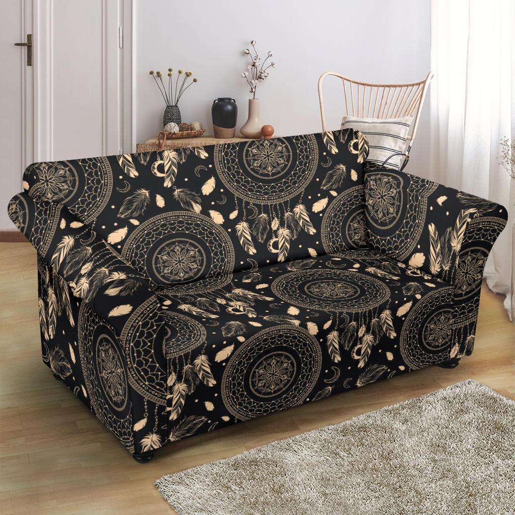 Dream Catcher Mandala Boho Moon Loveseat Slipcover-JTAMIGO.COM