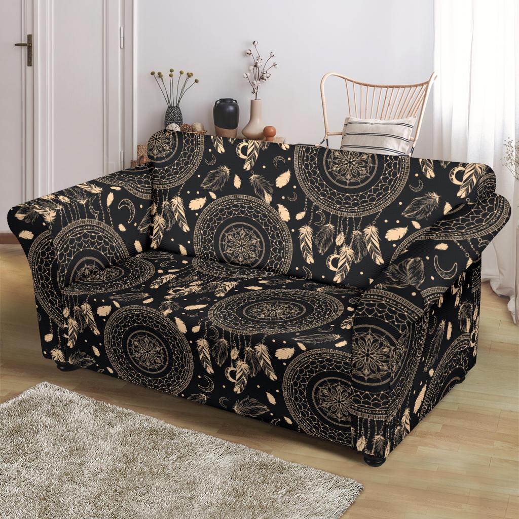 Dream Catcher Mandala Boho Moon Loveseat Slipcover-JTAMIGO.COM