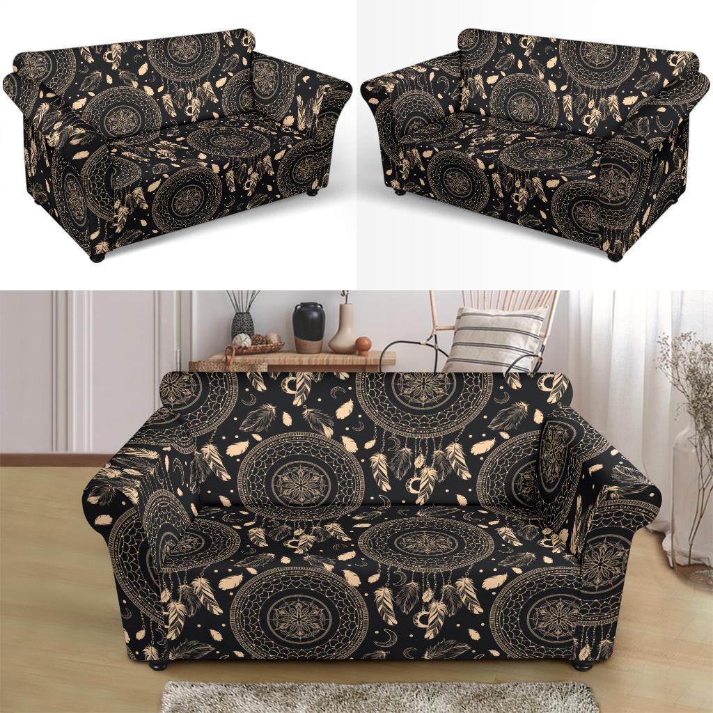 Dream Catcher Mandala Boho Moon Loveseat Slipcover-JTAMIGO.COM