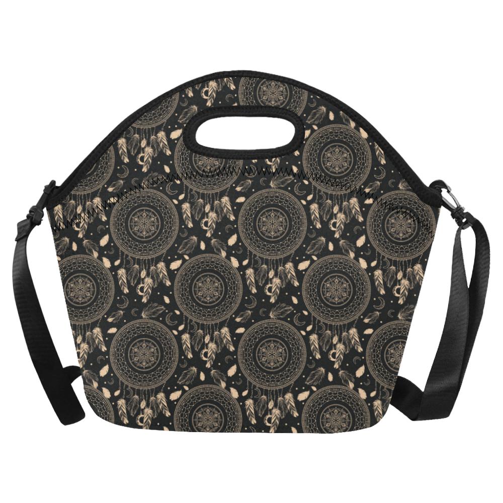 Dream Catcher Mandala Boho Moon Neoprene Lunch Bag (Model 1669)(Large)-JTAMIGO.COM