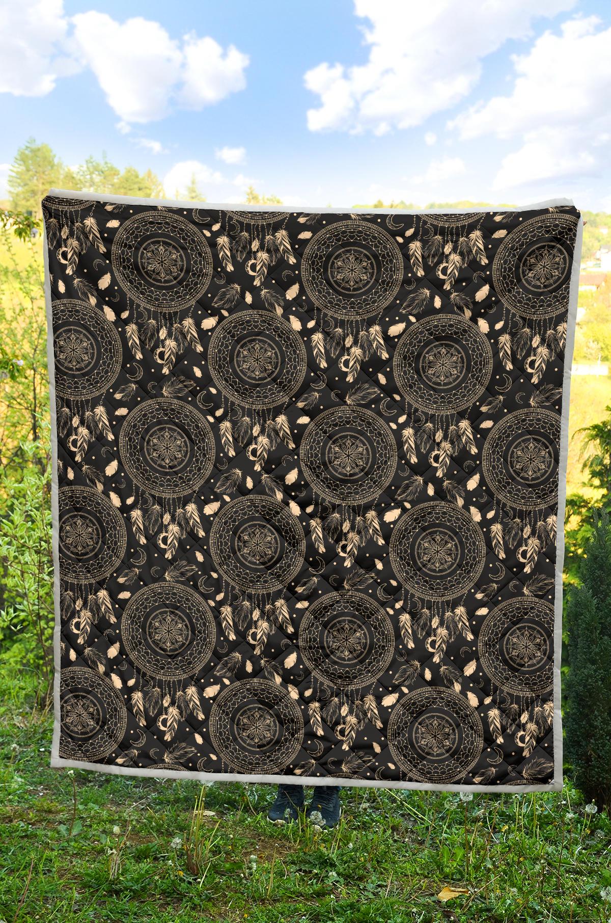 Dream Catcher Mandala Boho Moon Premium Quilt-JTAMIGO.COM