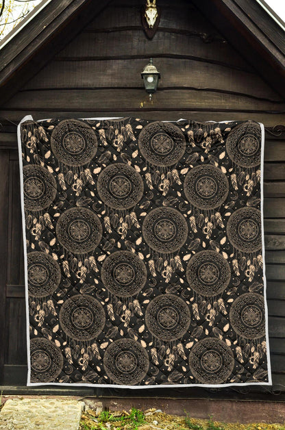 Dream Catcher Mandala Boho Moon Premium Quilt-JTAMIGO.COM