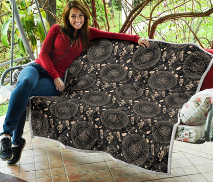 Dream Catcher Mandala Boho Moon Premium Quilt-JTAMIGO.COM