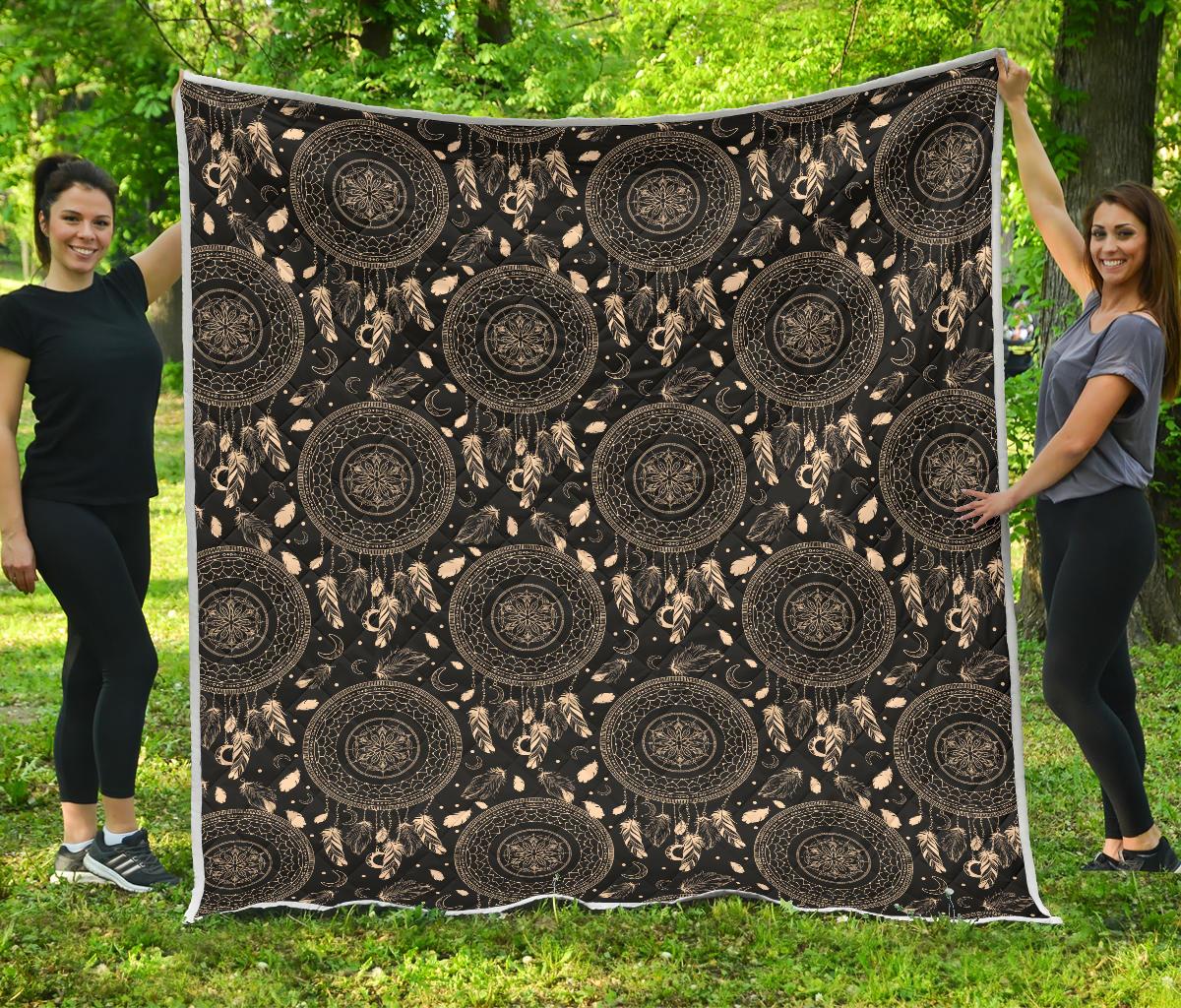 Dream Catcher Mandala Boho Moon Premium Quilt-JTAMIGO.COM