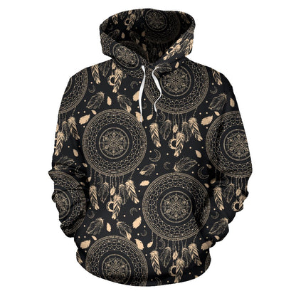 Dream Catcher Mandala Boho Moon Pullover Hoodie