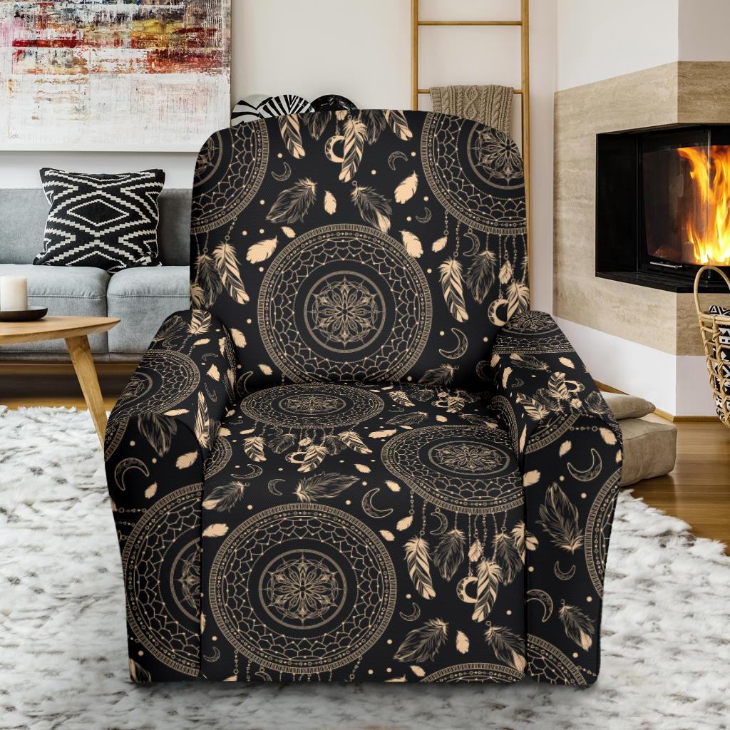 Dream Catcher Mandala Boho Moon Single Sofa Slipcover -JTAMIGO.COM